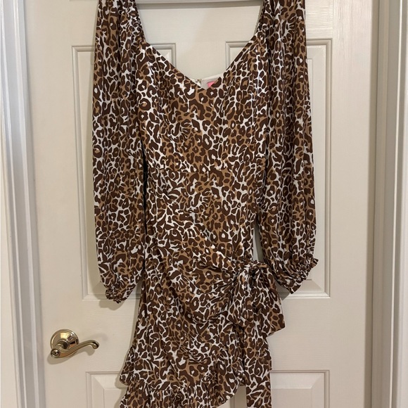 LILLY PULITZER Lila Long Sleeve Dress Cheetah in my favorite spot color. Size14 - Picture 4 of 4